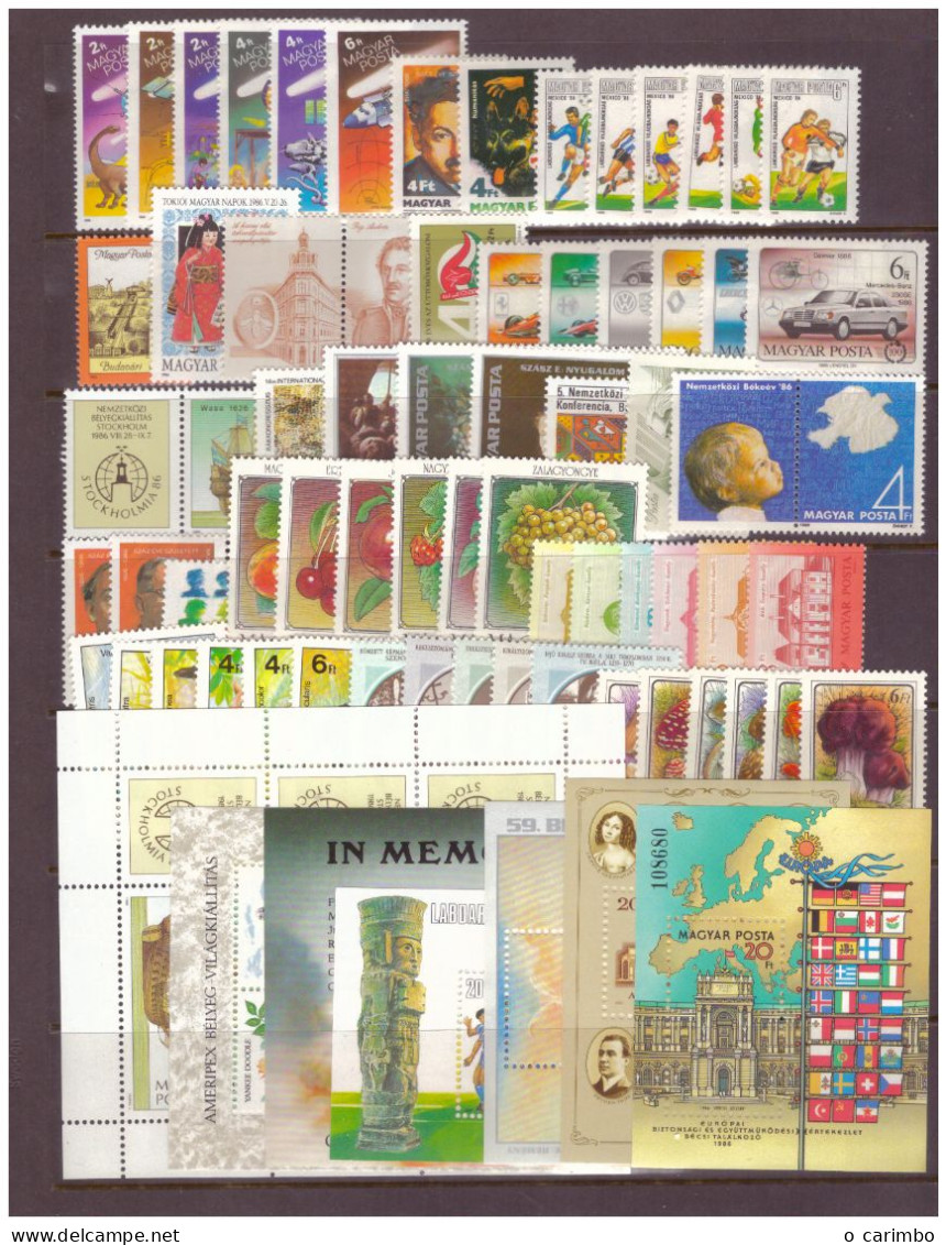 Hungary 1986 Complete Year All Perforated Sets And S/S MNH** - Años Completos