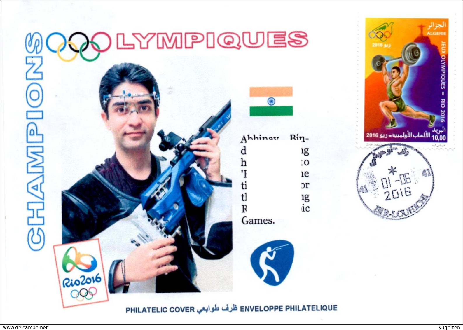 ALGERIJE 2016 - Cover Olympic Games Rio 2016 Shooting India Abhinav Bindra Tir Olympische Spiele Olímpicos Olympics JO - Tir (Armes)