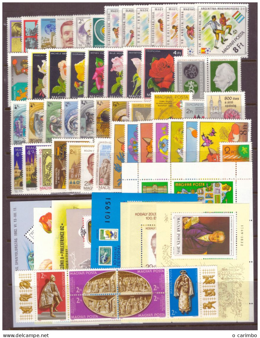 Hungary 1982 Complete Year All Perforated Sets And S/S MNH** - Années Complètes