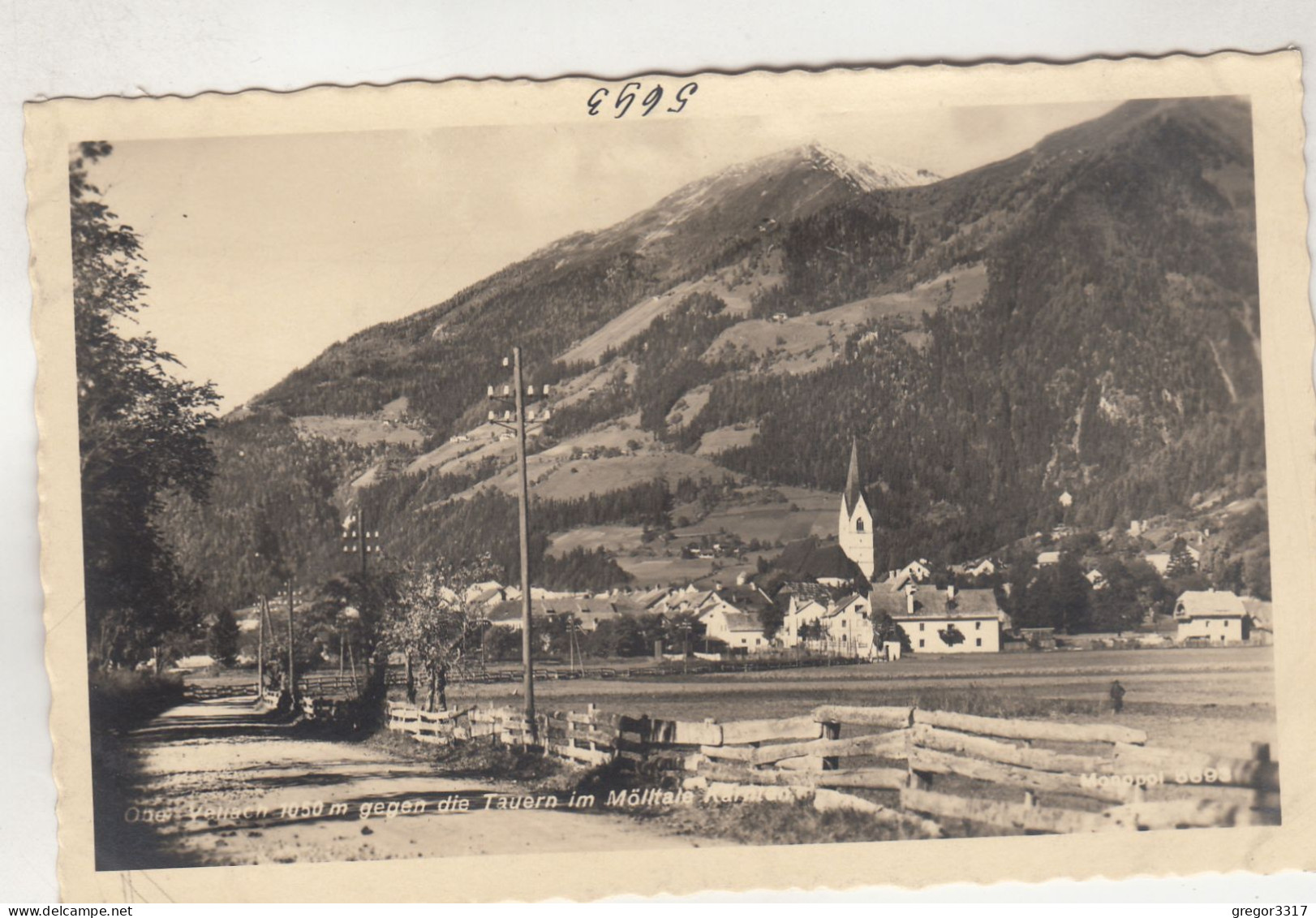 D2994) OBERVELLACH - Ober Vellach Gegen Die Tauern Im Mölltal - Straße Mit Holzzaun KIRCHE Häuser - Obervellach