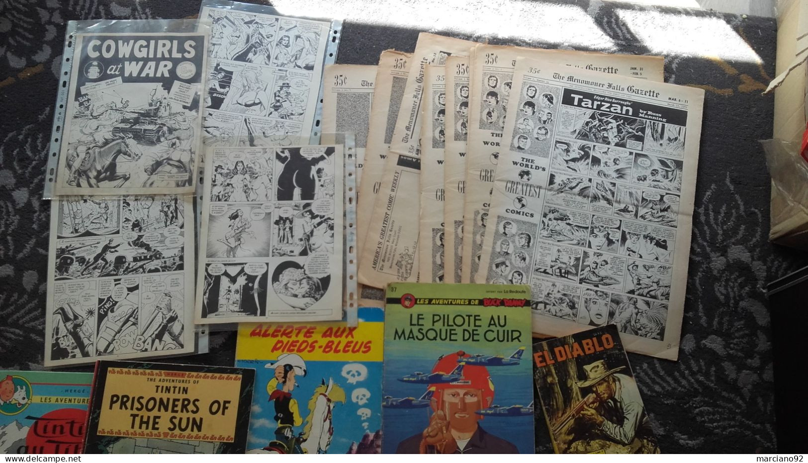 Très Intrèssant Gros Lot De BD , Dont Des Raretès , Et Quelques Tintin Et BD En Anglais , Deux Grand Cartons Et Un Sac P - Wholesale, Bulk Lots