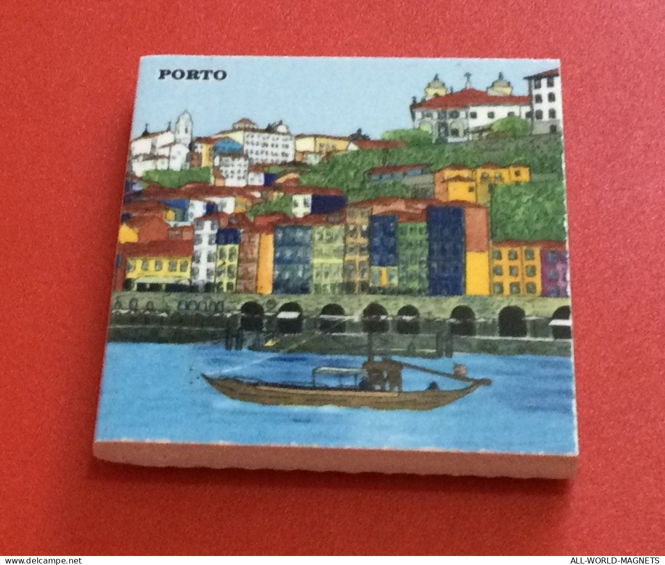 Porto Duoro River Boat Porto City Vew Portugal Souvenir Fridge Magnet - Tourism