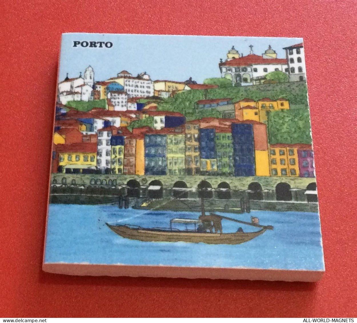 Porto Duoro River Boat Porto City Vew Portugal Souvenir Fridge Magnet - Tourism