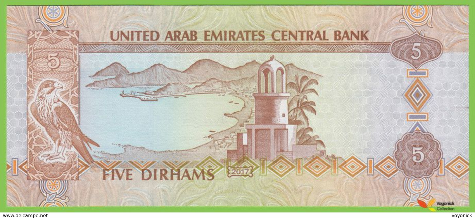 Voyo UNITED ARAB EMIRATES (UAE) 5 Dirhams 2017 P26d B236b 025 UNC Sparrowhawk - Verenigde Arabische Emiraten