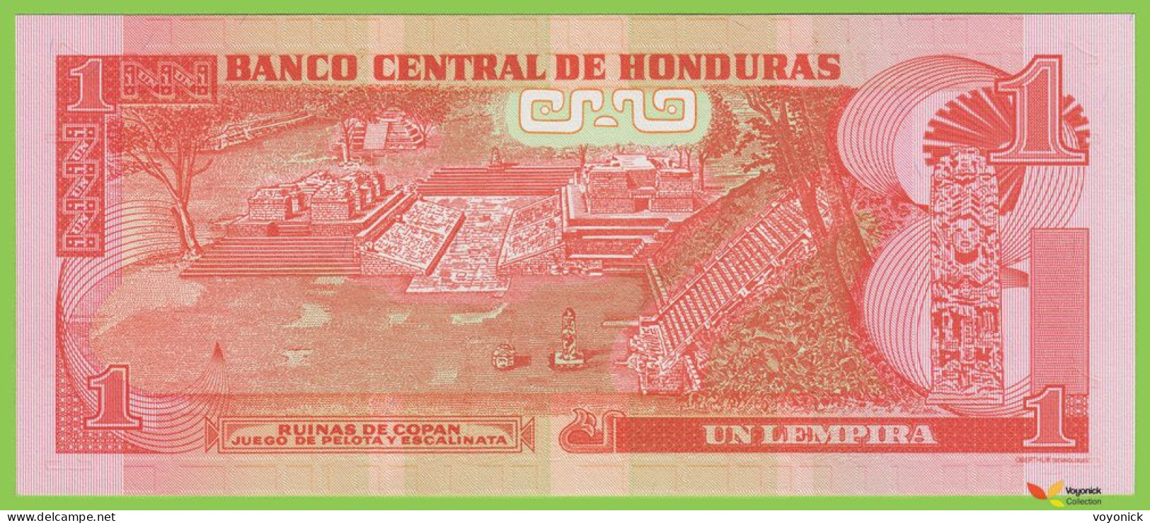 Voyo HONDURAS 1 Lempira 2010 P89b  Prefix EG UNC - Honduras