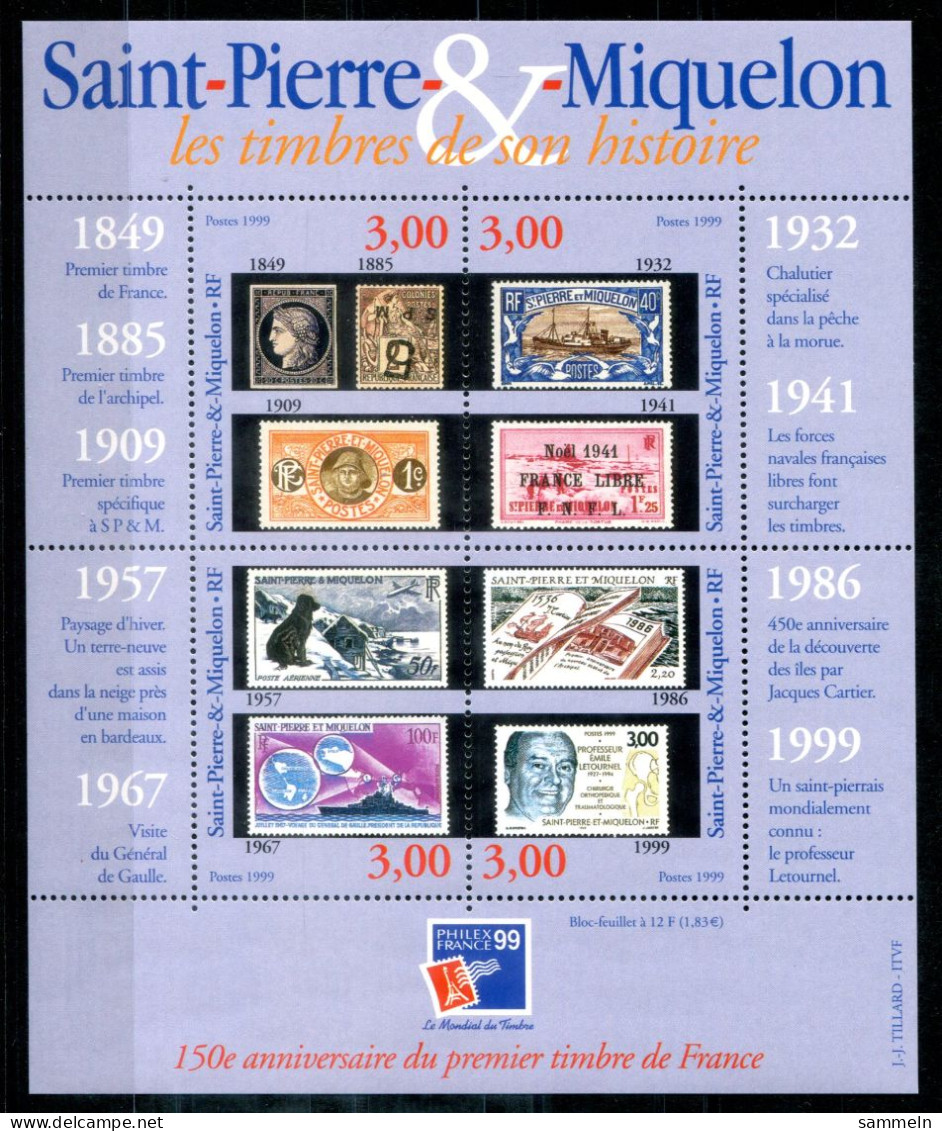 SAINT PIERRE & MIQUELON Block 5, Bl.5 Mnh - Marke Auf Marke, Stamp On Stamp, Timbre Sur Timbre - Blokken & Velletjes