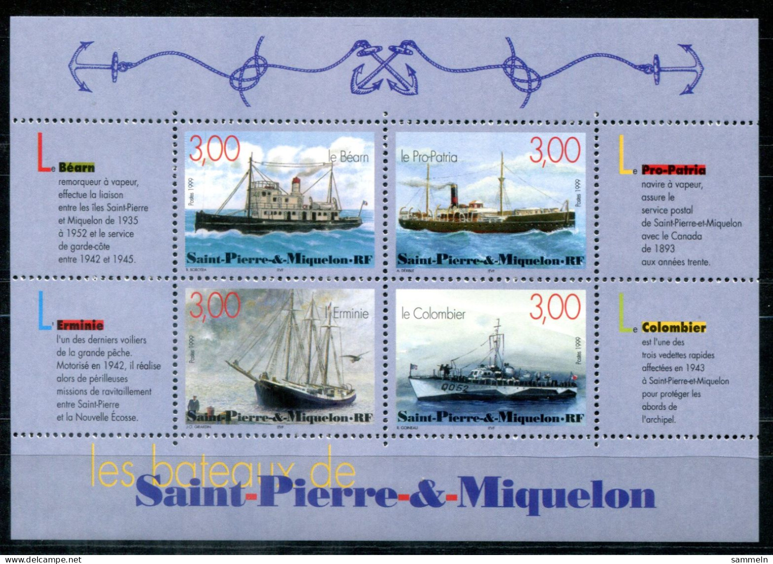 SAINT PIERRE & MIQUELON Block 6, Bl.6 Mnh - Schiffe, Ships, Bateaux - Blocchi & Foglietti