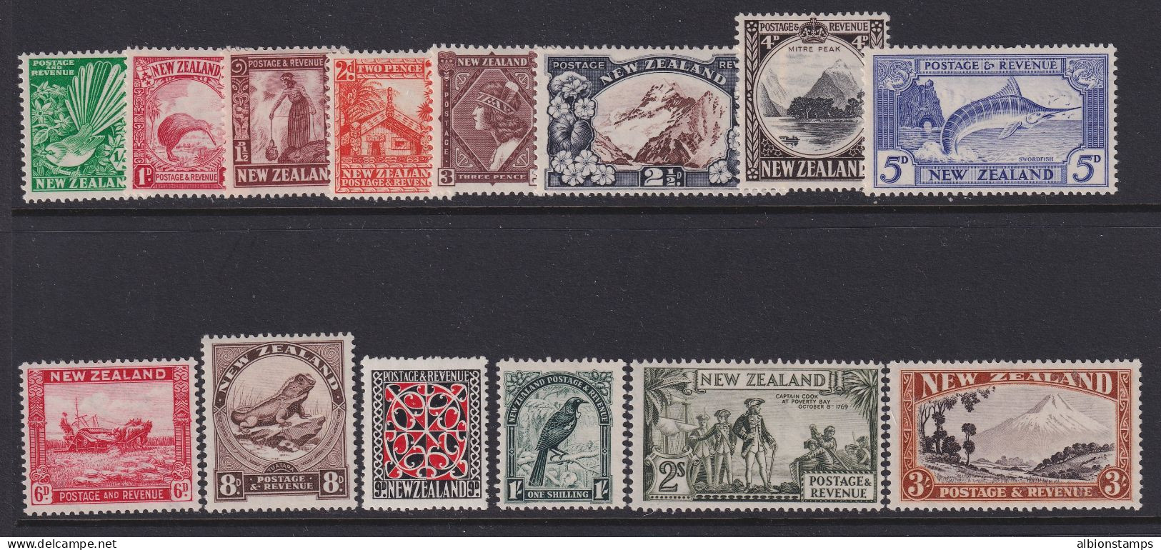 New Zealand, Scott 185-198 (SG 556-569), MLH - Unused Stamps