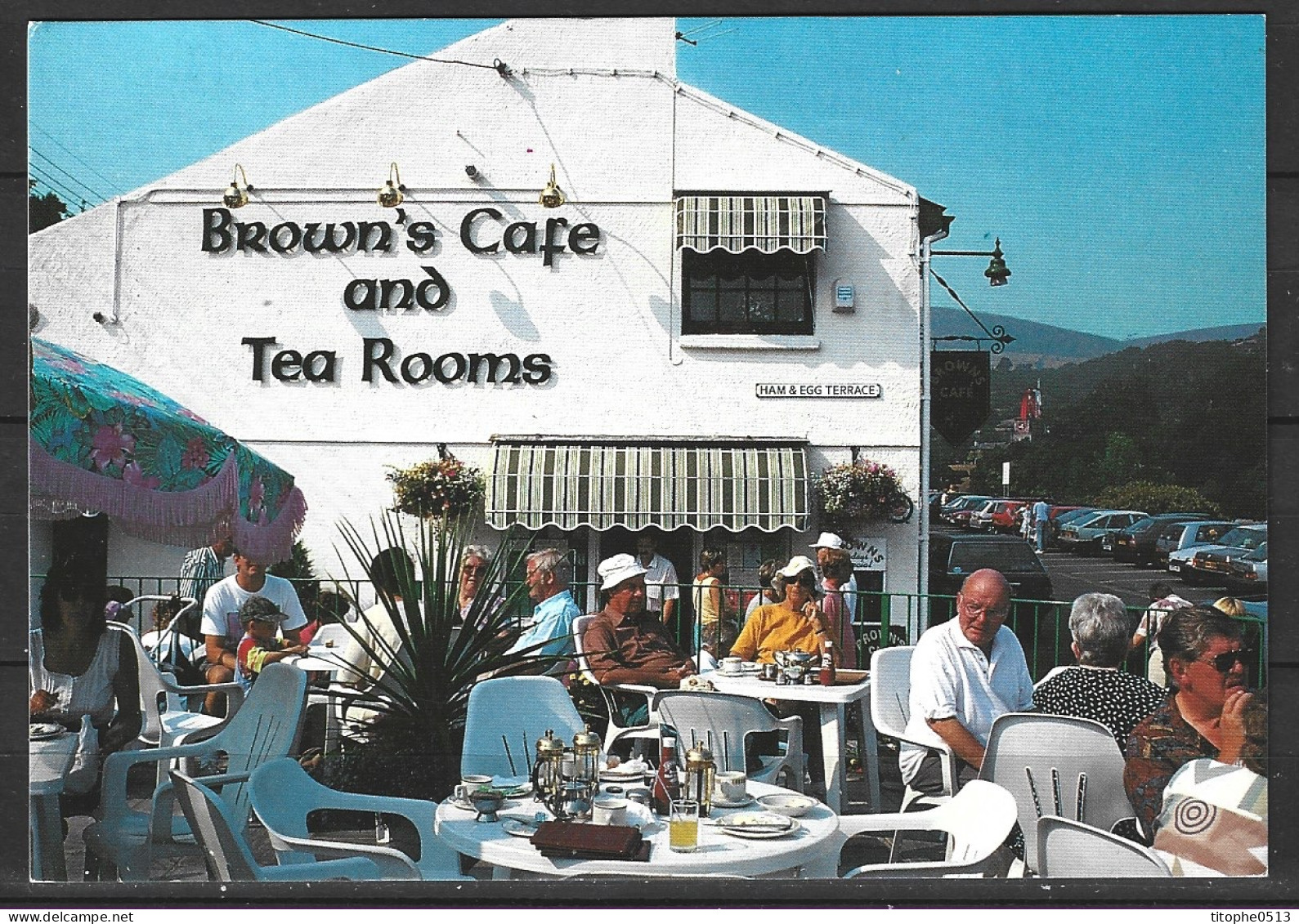 ILE DE MAN. Carte Postale écrite. Browns Cafe And Tea Rooms. - Isle Of Man