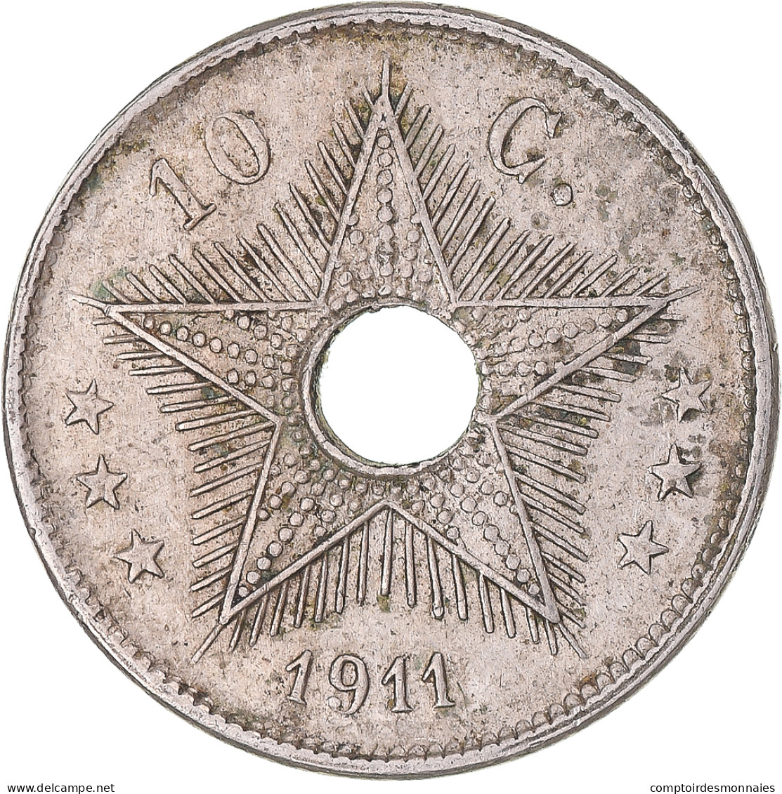 Monnaie, Congo Belge, 10 Centimes, 1911 - 1910-1934: Albert I.