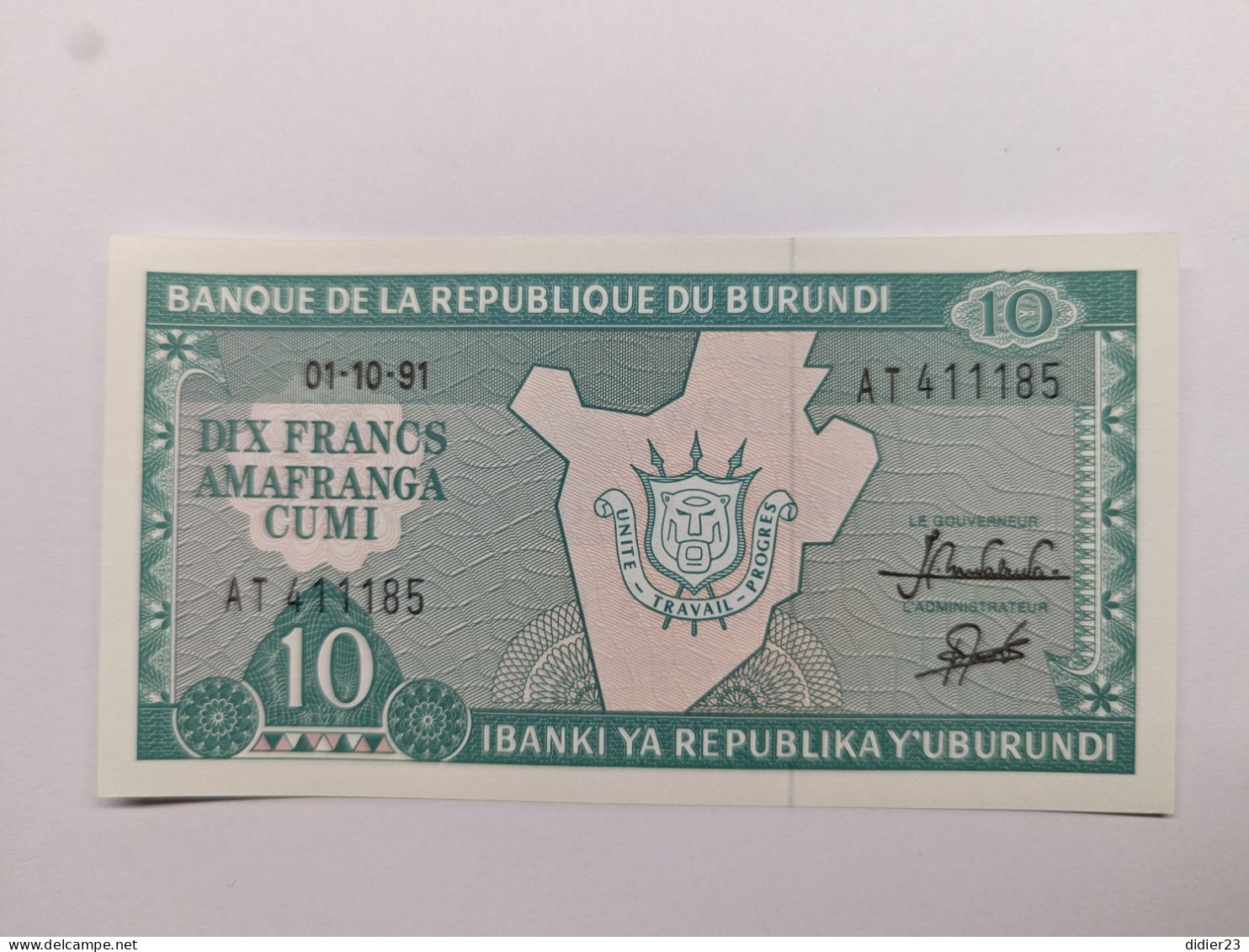 BILLET DE BANQUE BURUNDI - Burundi