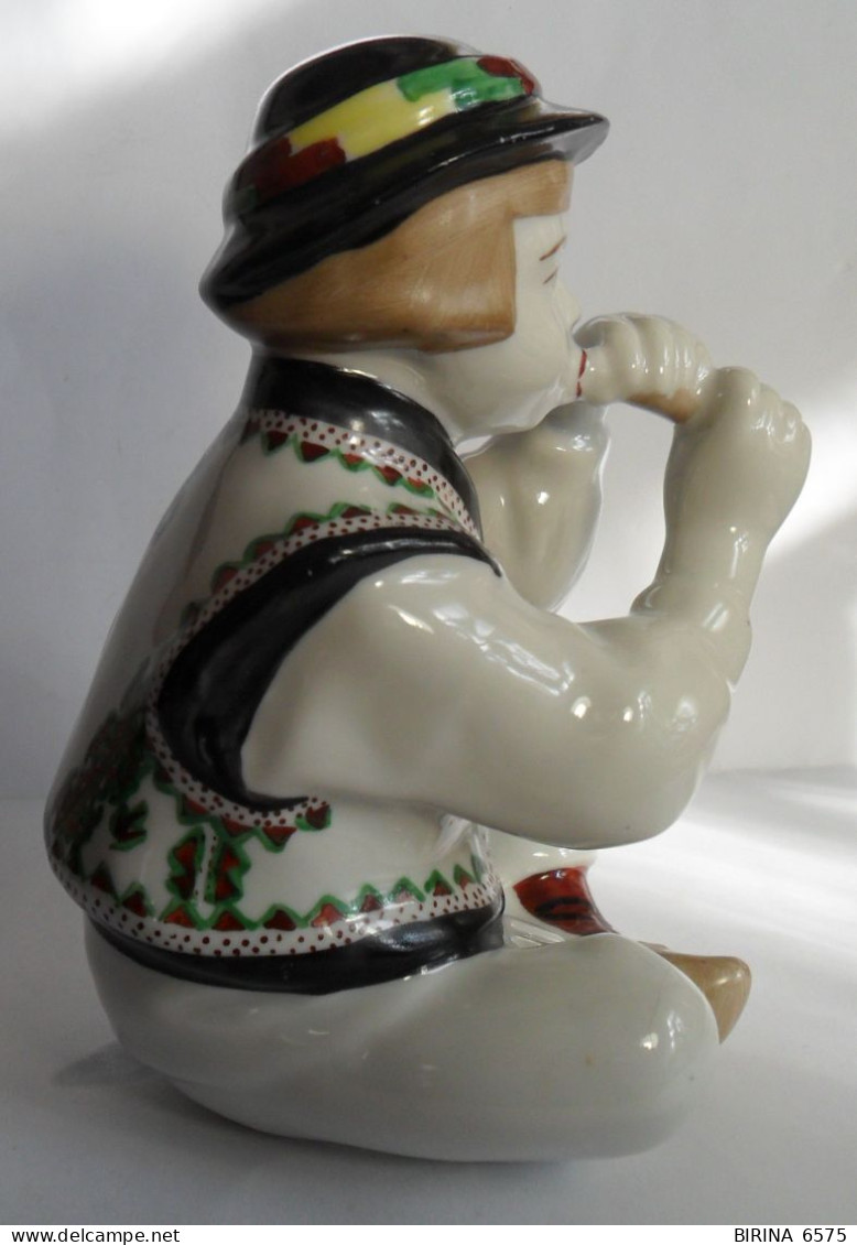 USSR. Ukraine. Porcelain Figurine Of A Hutsul Boy With A Flute. Baranivka. 1950s -1960s  . - M - Other & Unclassified