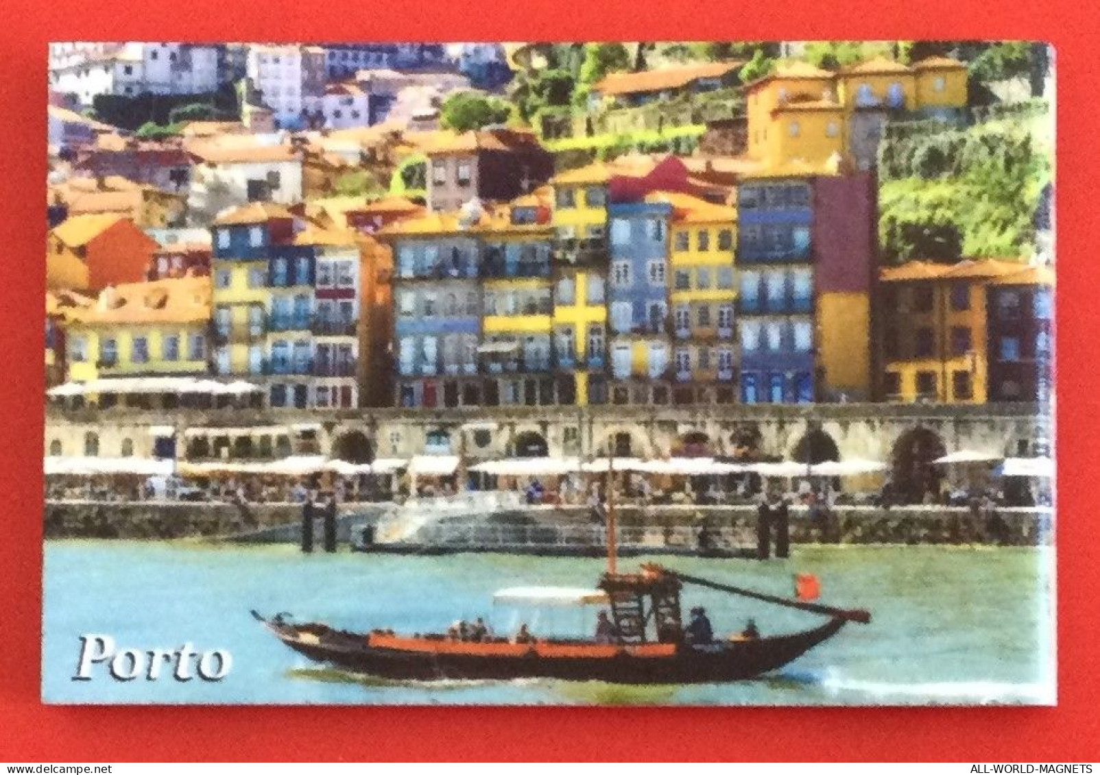 Porto Duoro River Boat Porto City Vew Portugal Souvenir Fridge Magnet - Magnetos