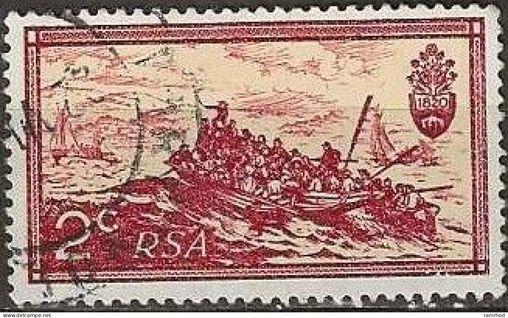 SOUTH AFRICA 1971 Tenth Anniversary Of Republic Of South Africa. - 2c Landing Of British Settlers, 1820 (T. Baines) FU - Gebraucht