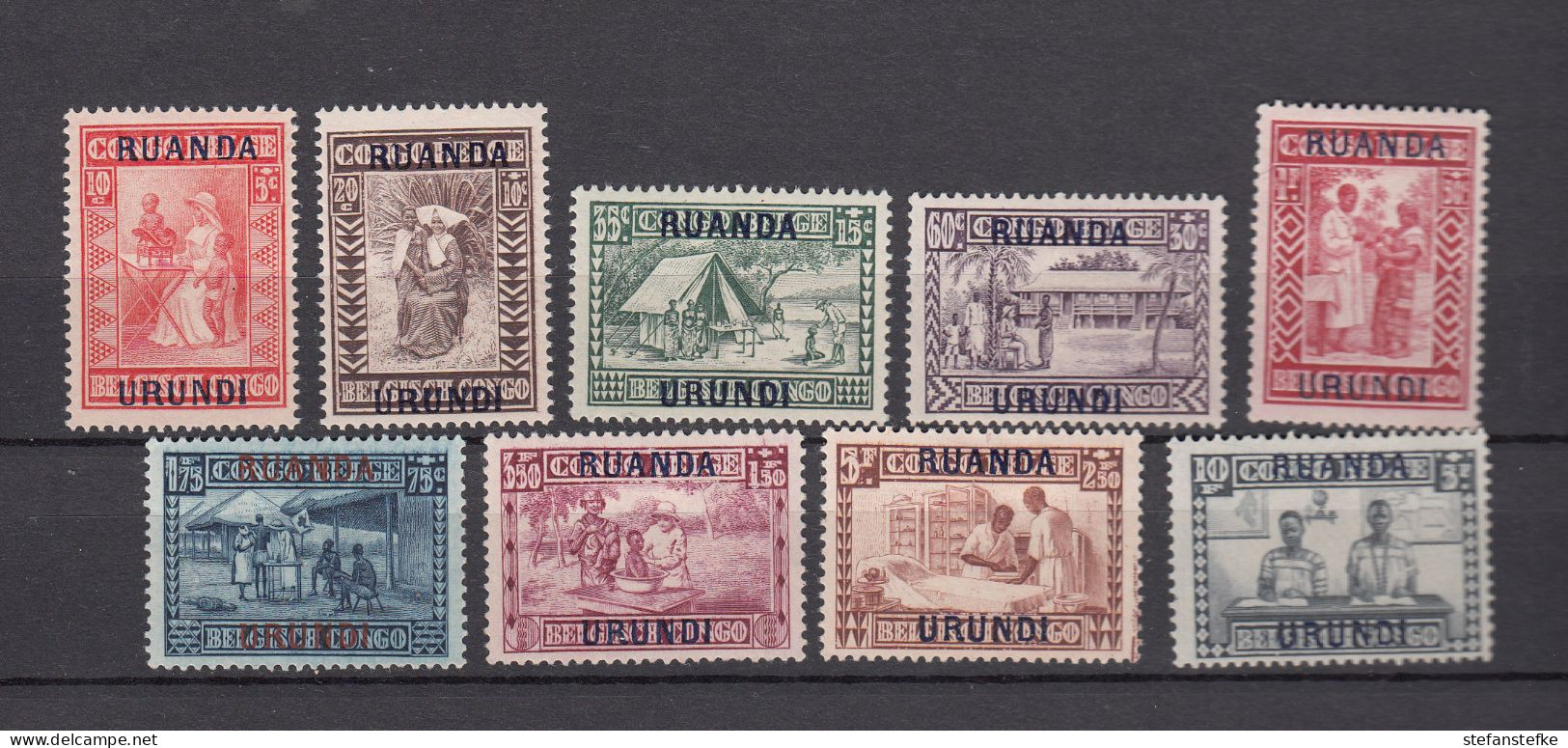 Ruanda - Urundi  Ocb Nr:  81 - 89 * MH    (zie Scan) - Unused Stamps