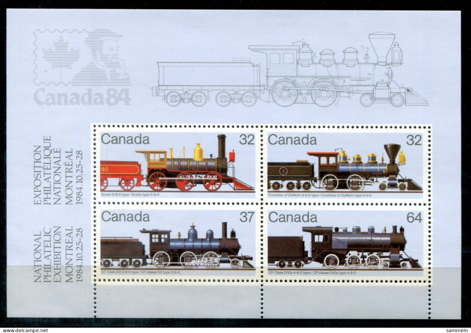 KANADA Block 3, Bl.3 Mnh - Eisenbahn, Railway, Chemin De Fer, Lokomotive, Locomotive  - CANADA - Blocs-feuillets