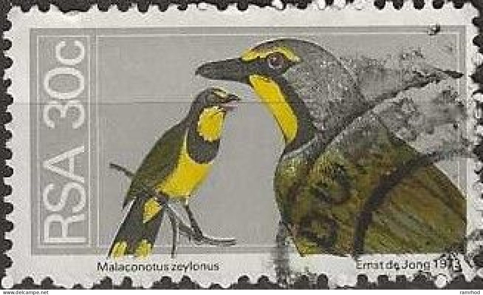 SOUTH AFRICA 1974 Birds - 30c Bokmakierie Shrikes FU - Used Stamps