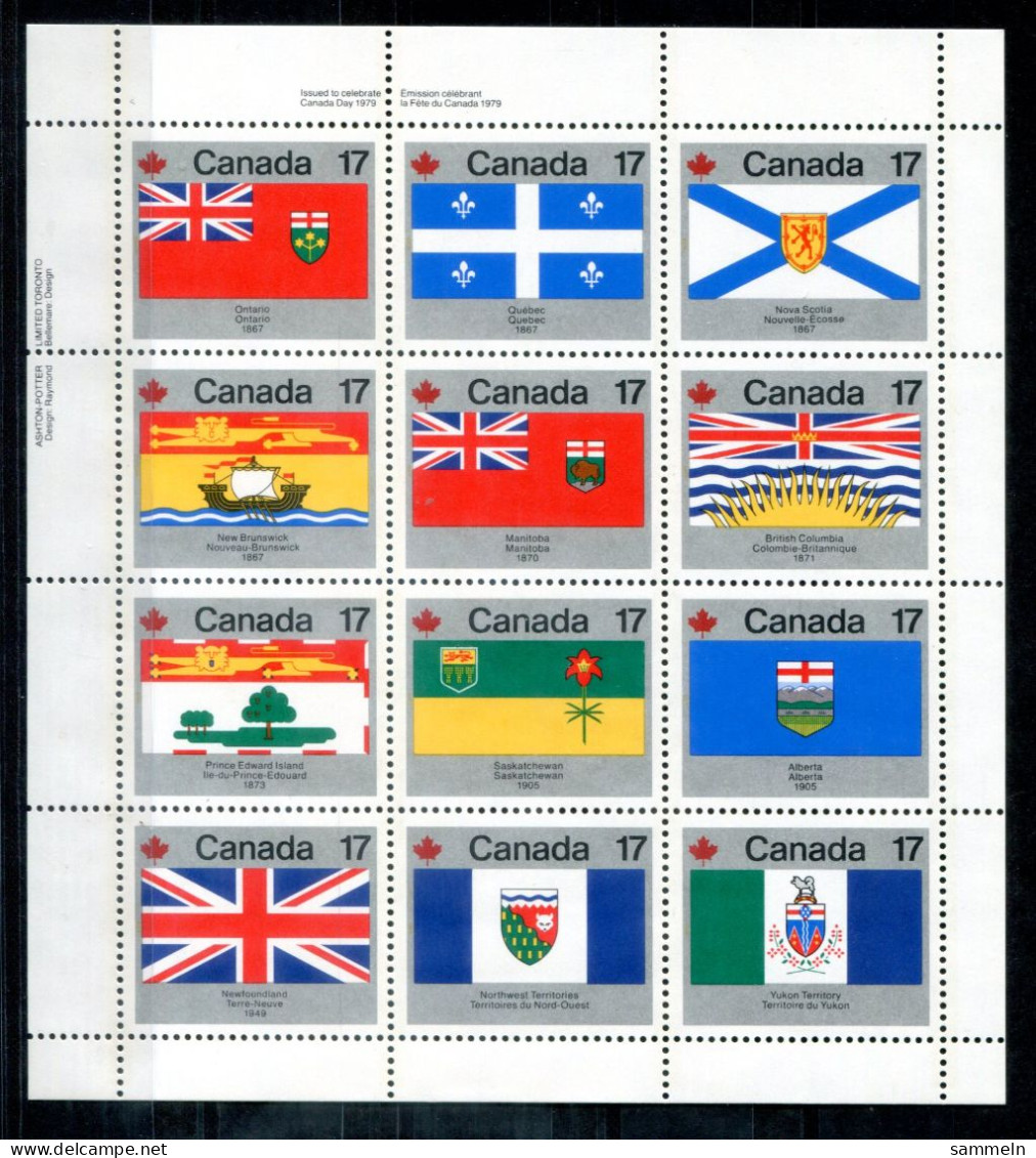 KANADA 731-742 KB (1) Mnh - Flaggen, Flags, Drapeaux - CANADA - Hojas Bloque
