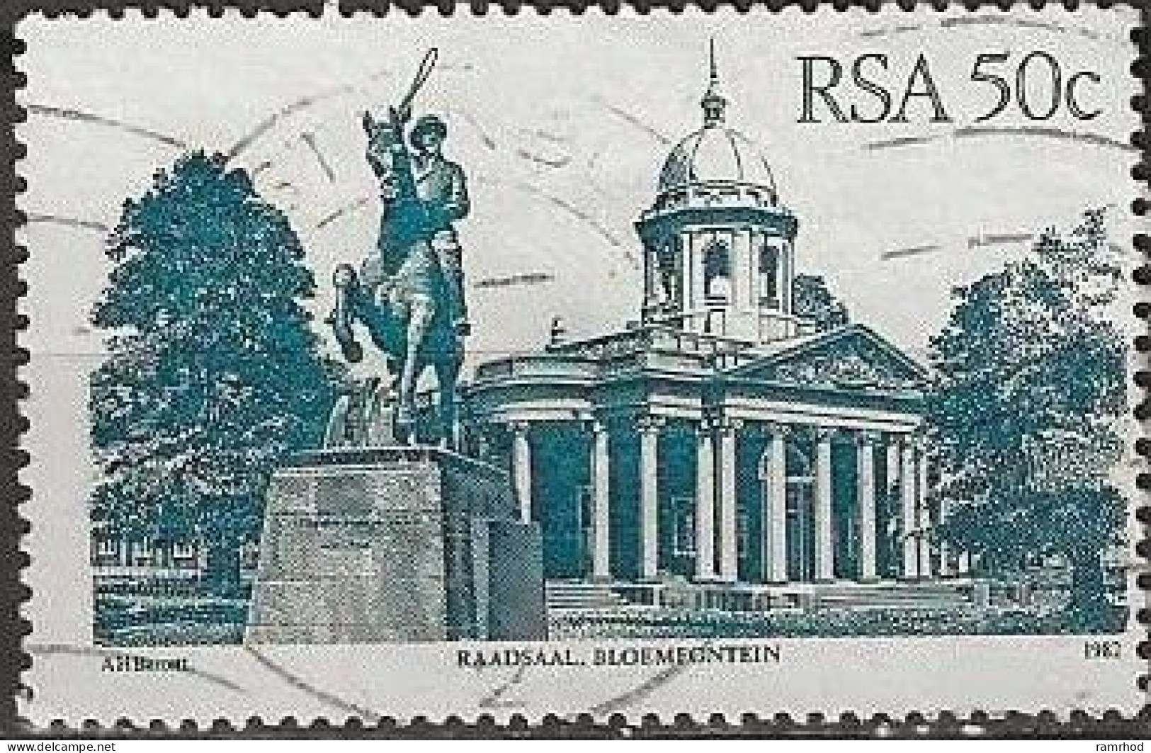 SOUTH AFRICA 1982  Architecture - 50c. Raadsaal, Bloemfontein FU - Used Stamps