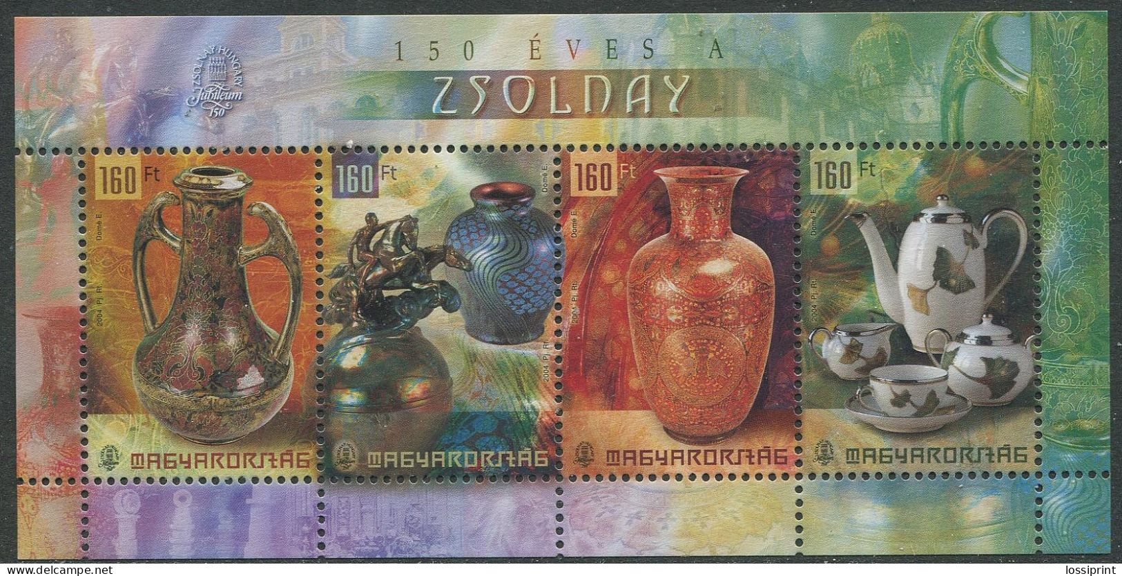 Hungary:Unused Block 150 Years Ceramic Factory, Porcellan, 2004, MNH - Ongebruikt