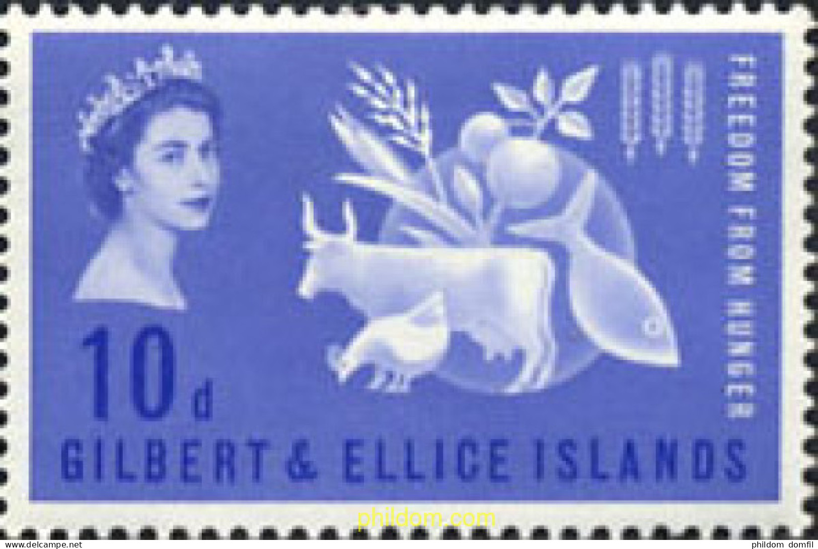 35361 MNH GILBERT Y ELLICE 1963 CAMPAÑA MUNDIAL CONTRA EL HAMBRE - Gilbert- Und Ellice-Inseln (...-1979)