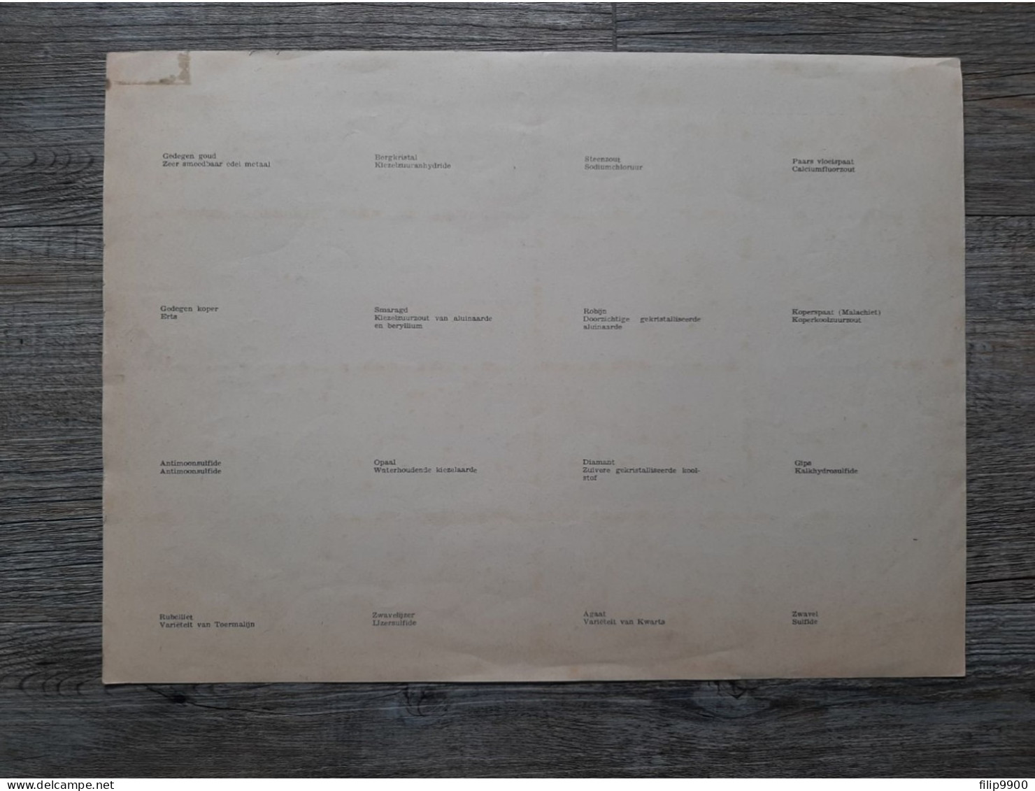 Minéraux - Mineralen - ARNAUD éditeur - Sie 1951 Pl N° 108 - 33x24cm - Lesekarten
