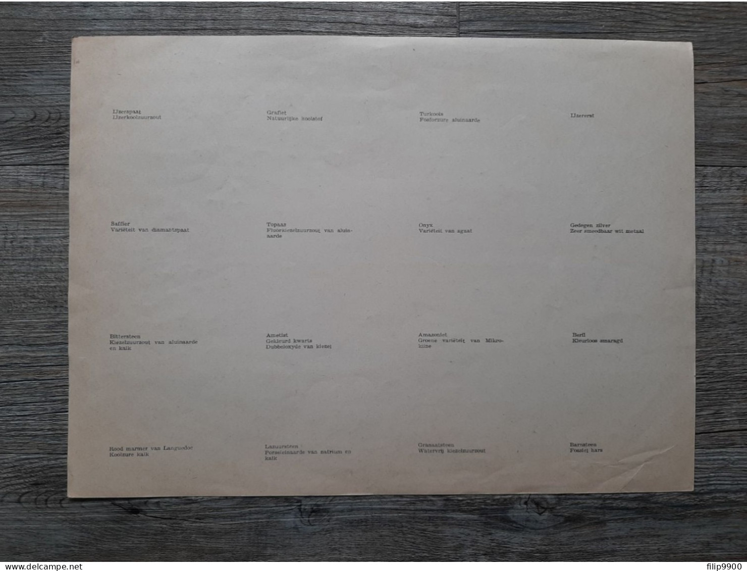 Minéraux - Mineralen - ARNAUD éditeur - Sie 1951 Pl N° 109 - 33x24cm - Learning Cards