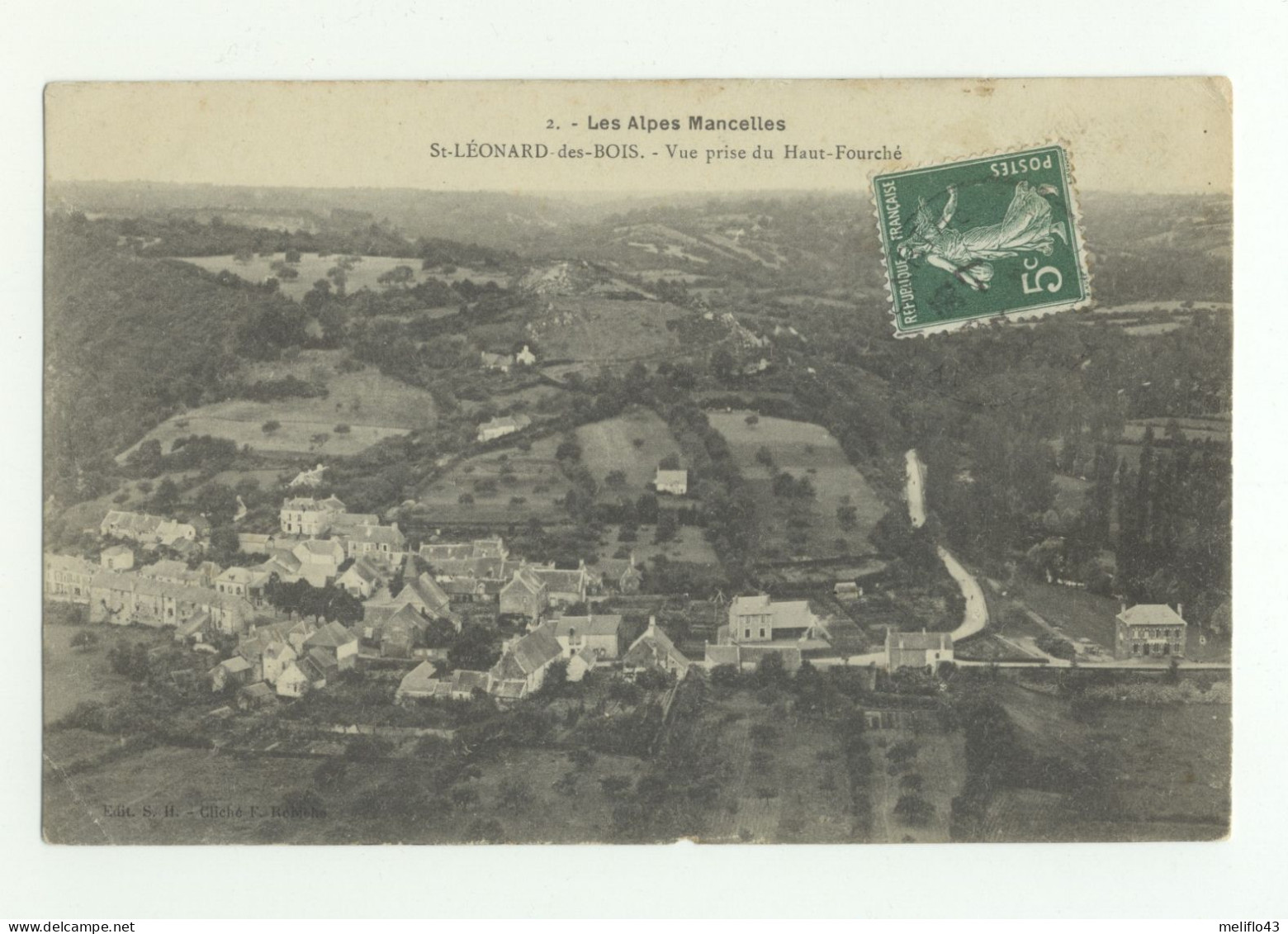 72/ CPA - St Léonard Des Bois - Vue Prise Du Haut Fourché - Saint Leonard Des Bois