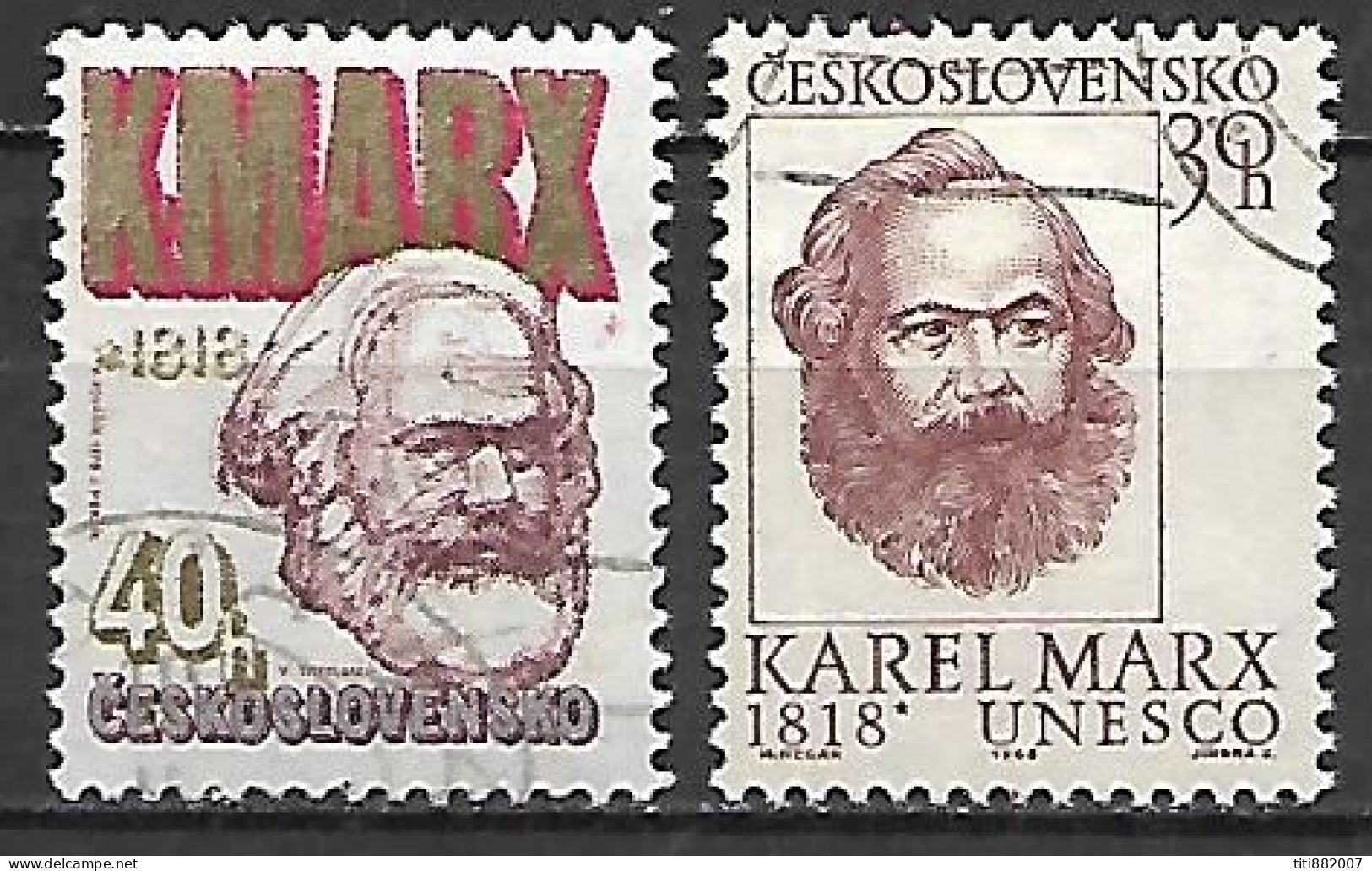 TCHECOSLOVAQUIE    -     KARL  MARX    -    Oblitérés - Karl Marx