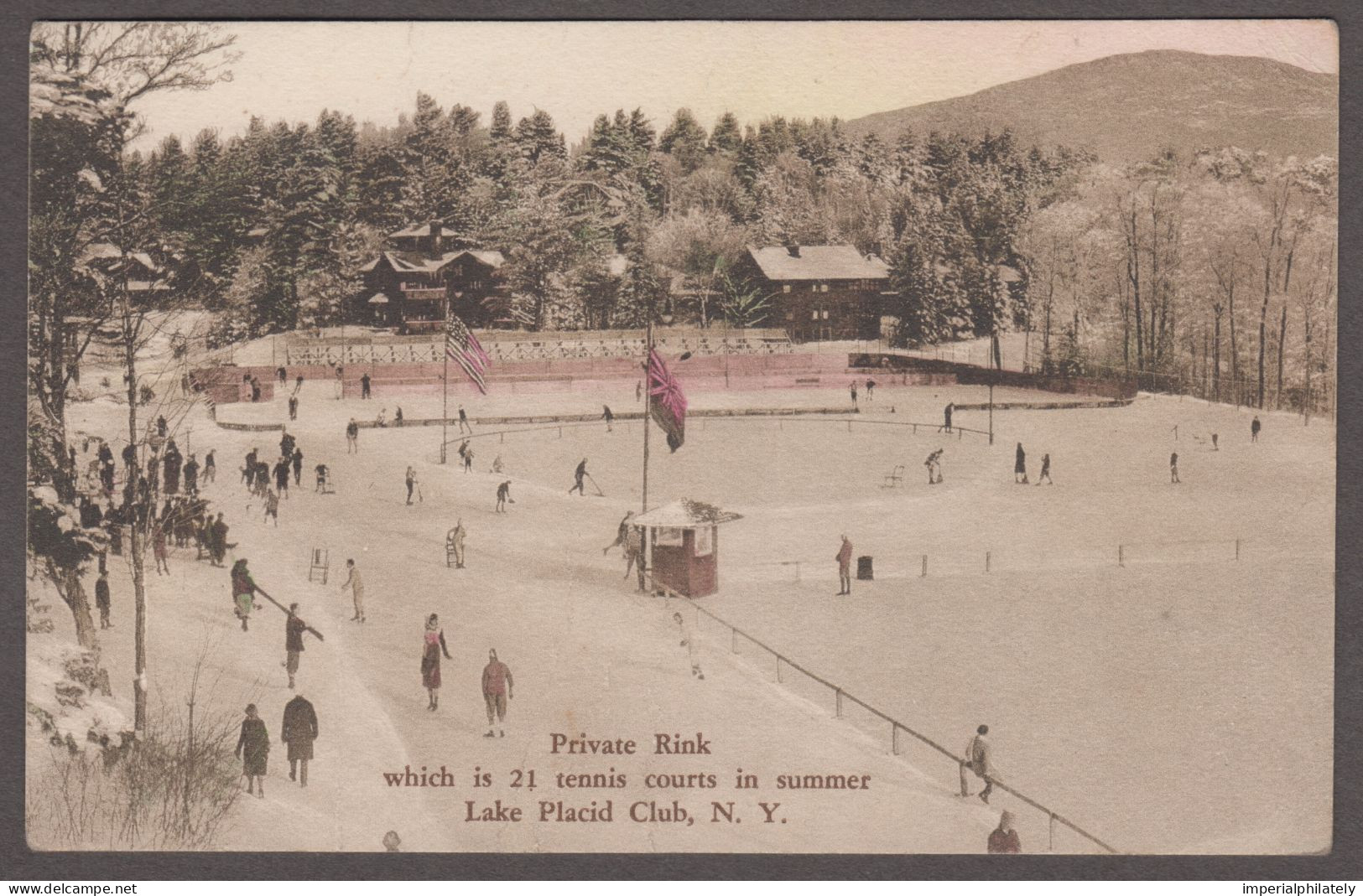 1932 (Jan 28) Picture Postcard Of Lake Placid Club Sent By Italian Bobsleigh Team Member Italo Casini, Signed - Hiver 1932: Lake Placid