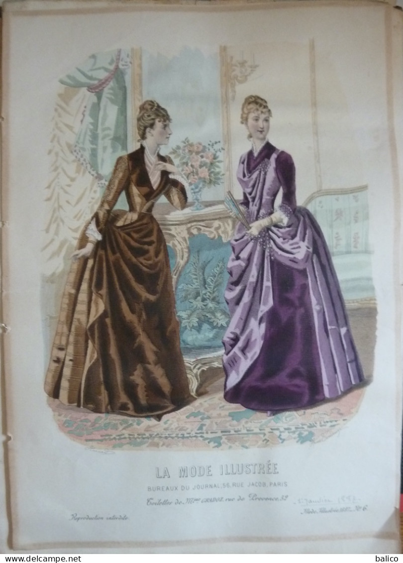 La Mode Illustrée 1887 - Gravure D'époque XIXème ( Déstockage Pas Cher) Réf;  Réf; B 35 - Before 1900