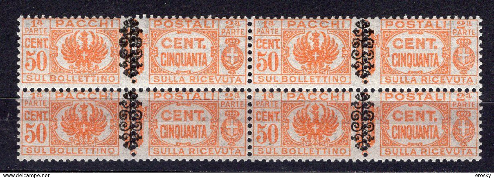 Z6473 - ITALIA LUOGOTENENZA PACCHI SASSONE N°52 ** Quartina - Postal Parcels