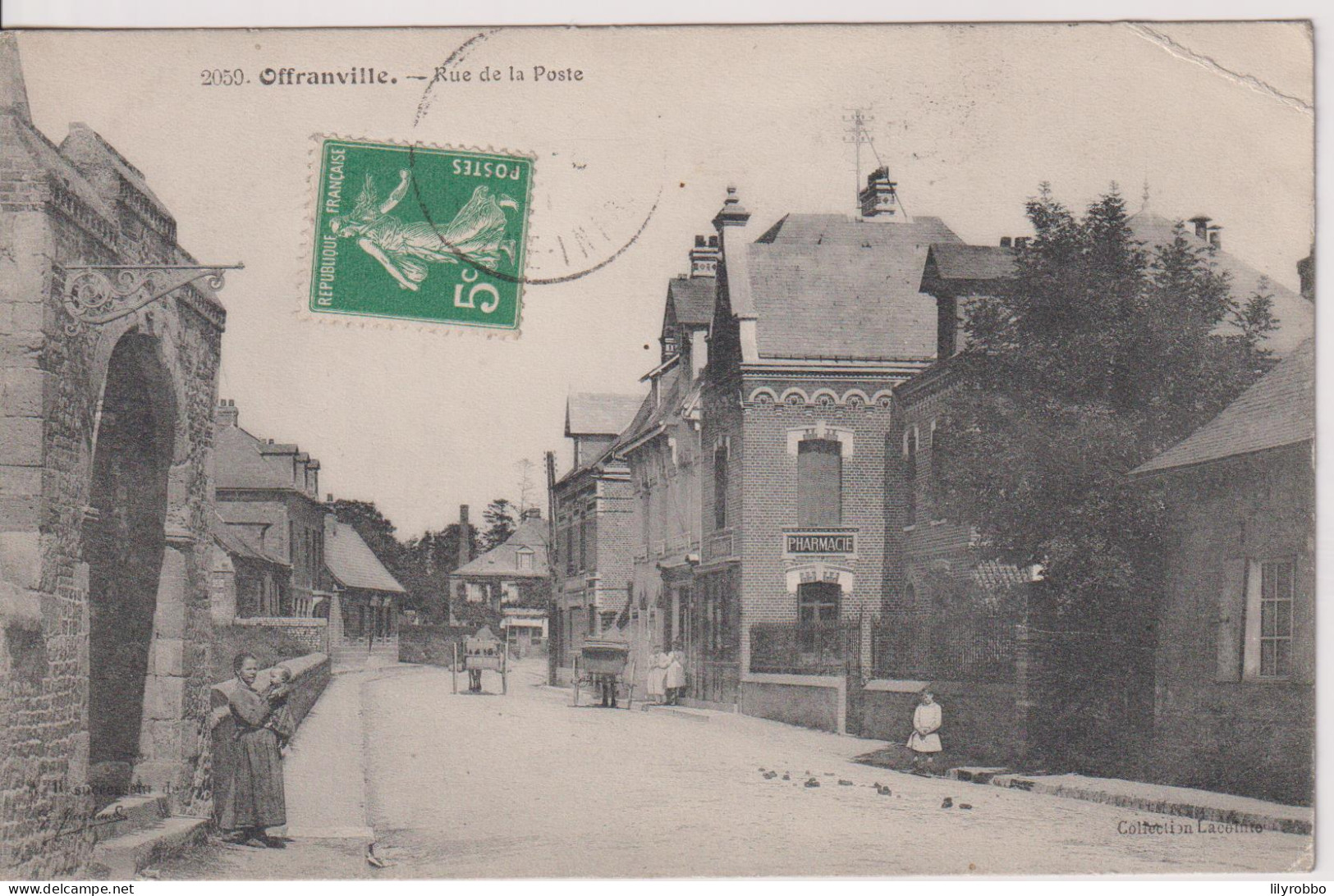 FRANCE - OFFRANVILL - Rue De Poste 1911 - Vg Anmation Etc - Offranville