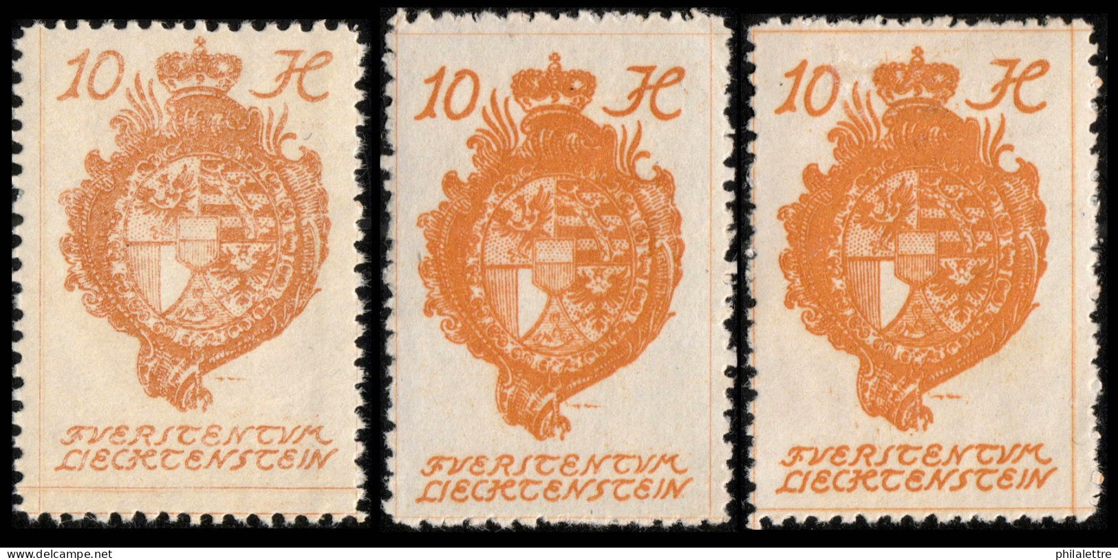 LIECHTENSTEIN - 1920 - Mi.39 - 10Kr Ocher - Mint* (ref.887n) - Unused Stamps