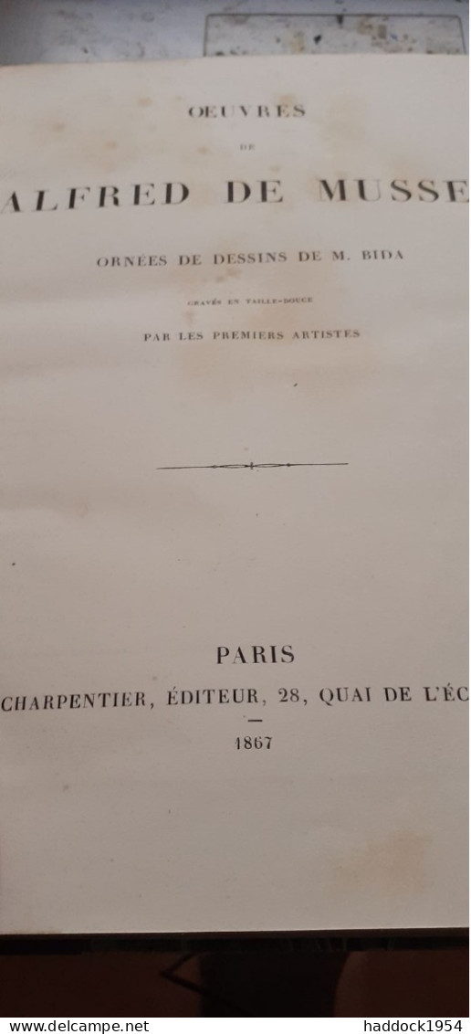 Oeuvres De ALFRED DE MUSSET Charpentier 1867 - Autori Francesi