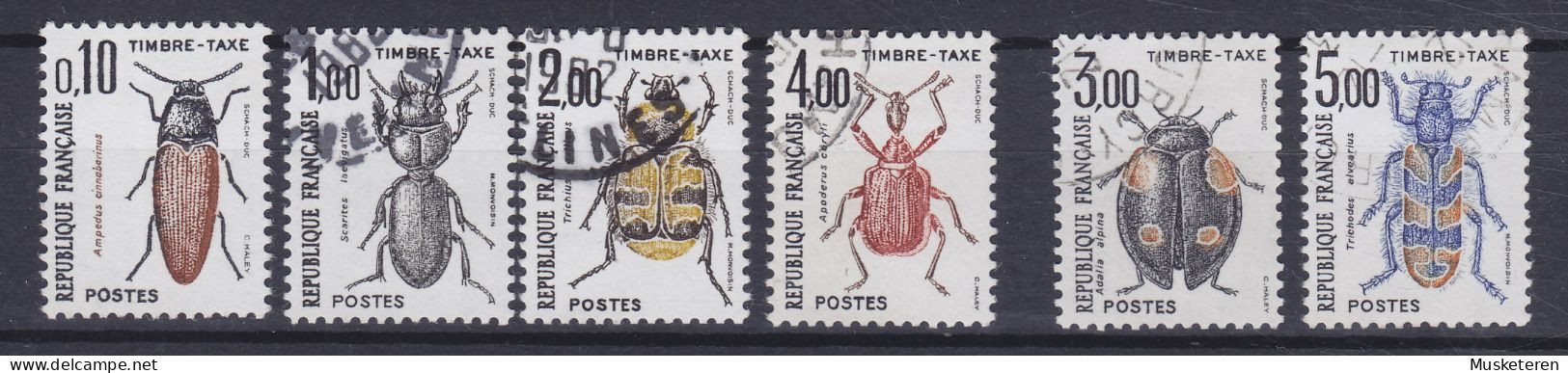 France Taxe Postage Due 1982/83 Mi. 106, 109-11, 114-15 Käfer Beetles Insekten Insects (o) - 1960-.... Afgestempeld