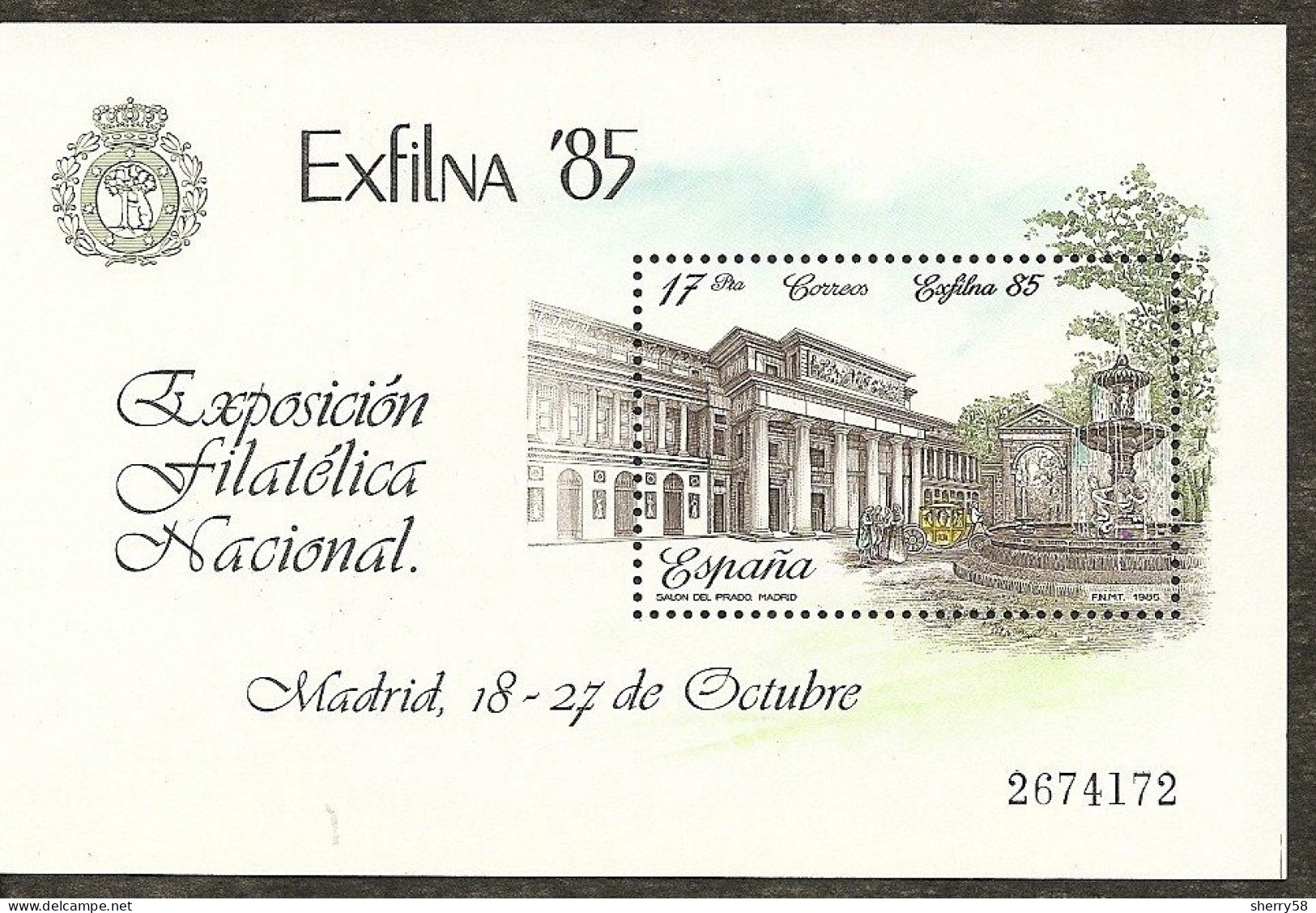 1985-ED.2814 H.B.-EXFILNA'85-MUSEO DEL PRADO-NUEVO- - Blocs & Hojas