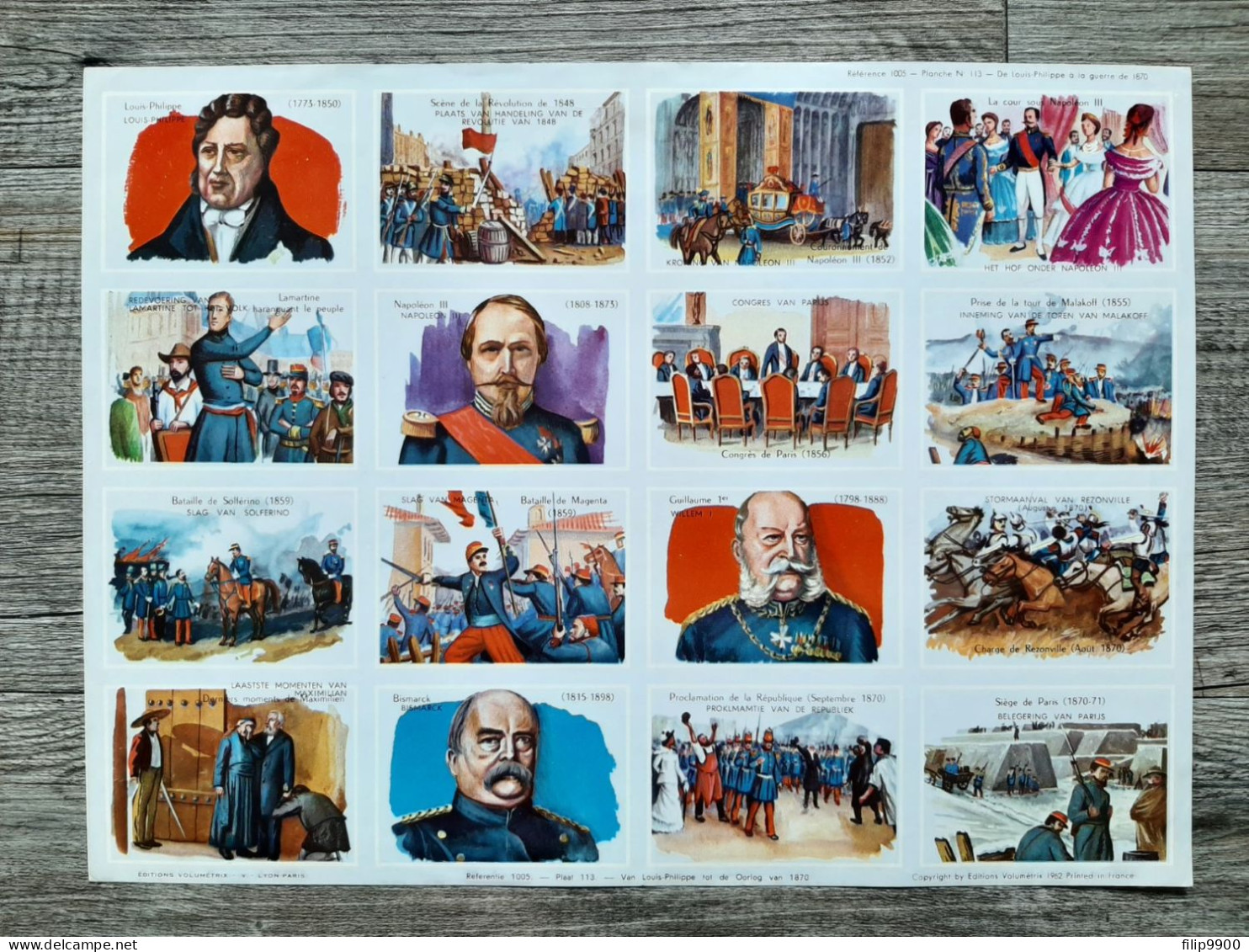 Editions Volumétrix Réf. 1005 - Planche N° 113 - De Louis-Philippe à La Guerre De 1870 (1962) - 23.5x32cm - Lesekarten