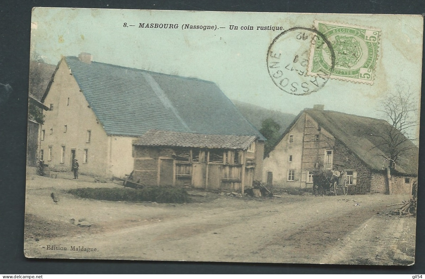 MASBOURG ..-- Un Coin Rustique . Attelage  Colorisée Voyagée En 1919-   Hao 20073 - Nassogne