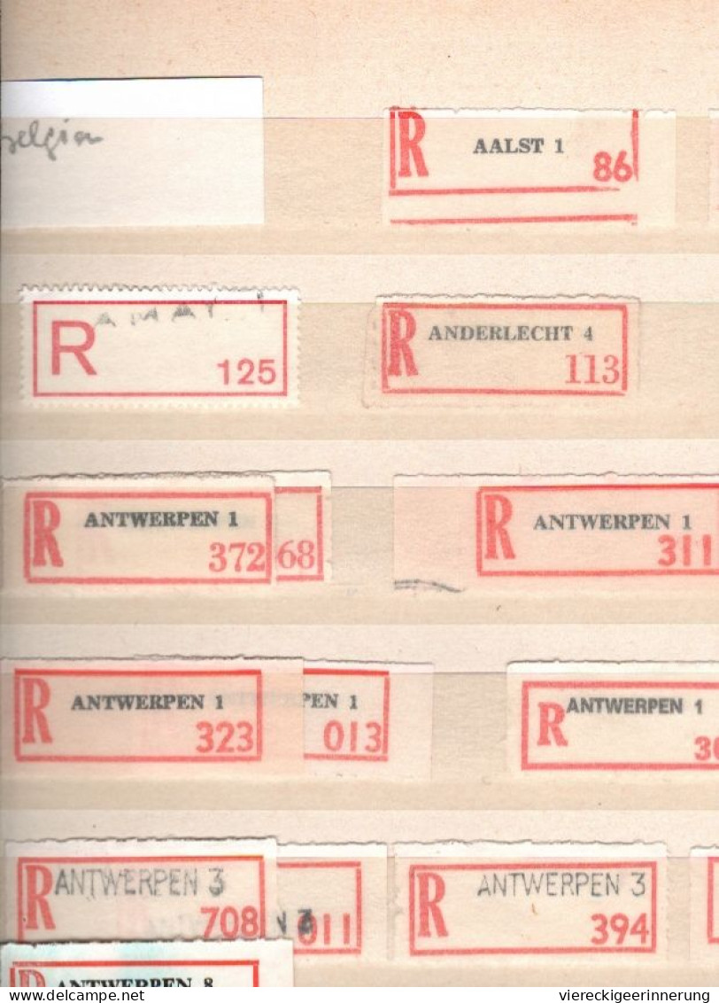 !  Sammlung Im Album Von 210 R + V-Zetteln Aus Belgien, Einschreibzettel, Recozettel - Collections