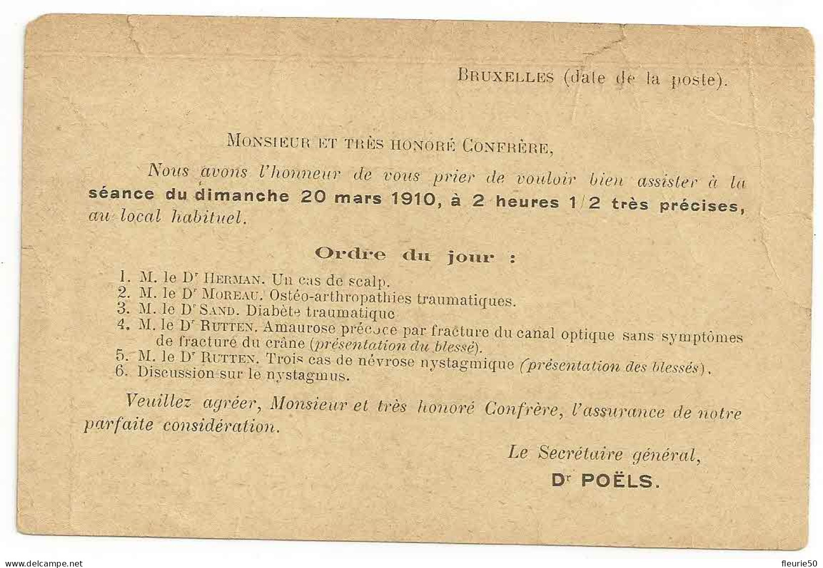 TIMBRE > Préoblitéré Bruxelles 10 - Association Médicale Des Accidents Du Travail Et Des Maladies Professionnelles. - Sonstige & Ohne Zuordnung