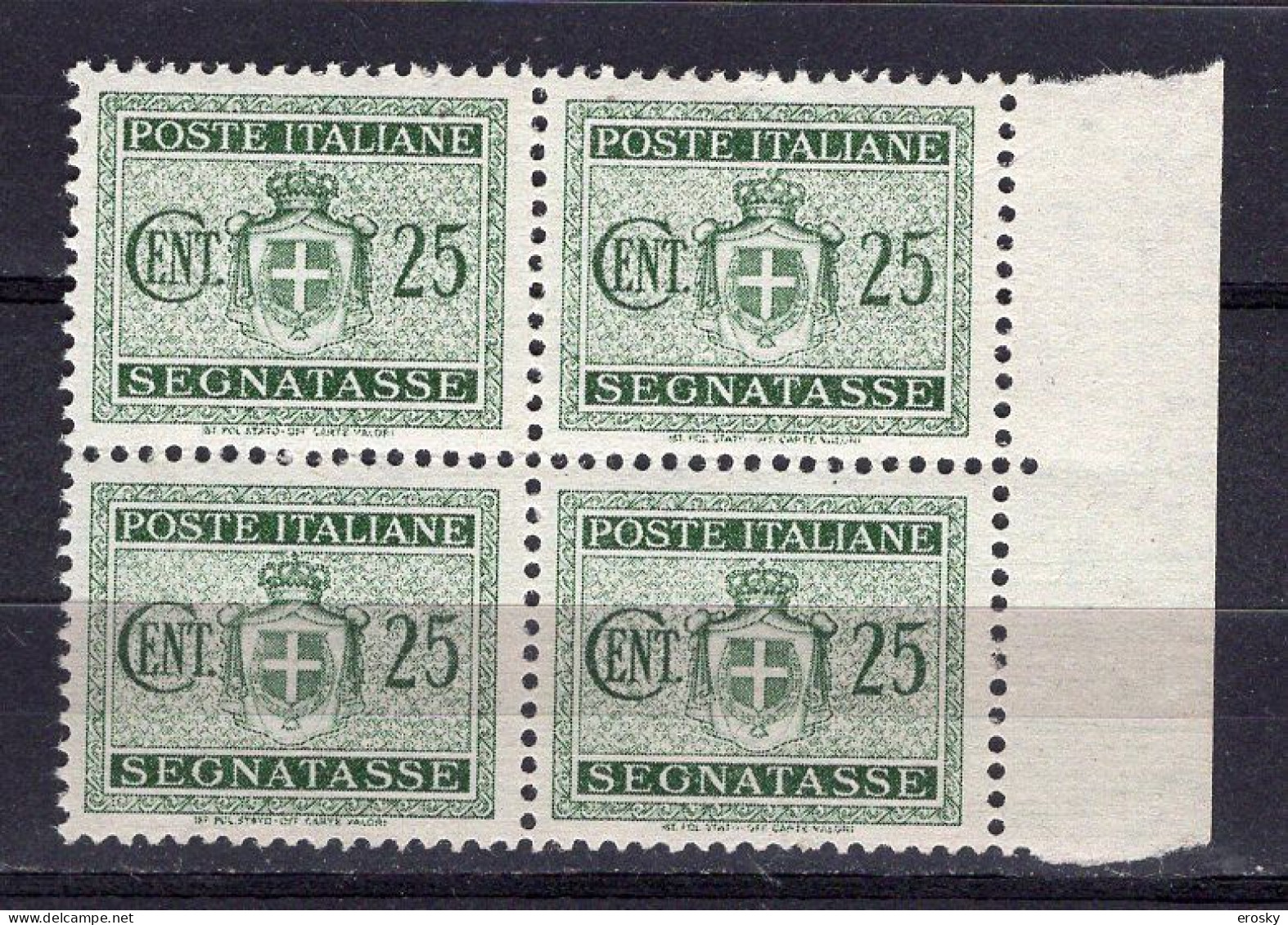 Z6490 - ITALIA LUOGOTENENZA TASSE SASSONE N°87 ** Quartina - Postage Due