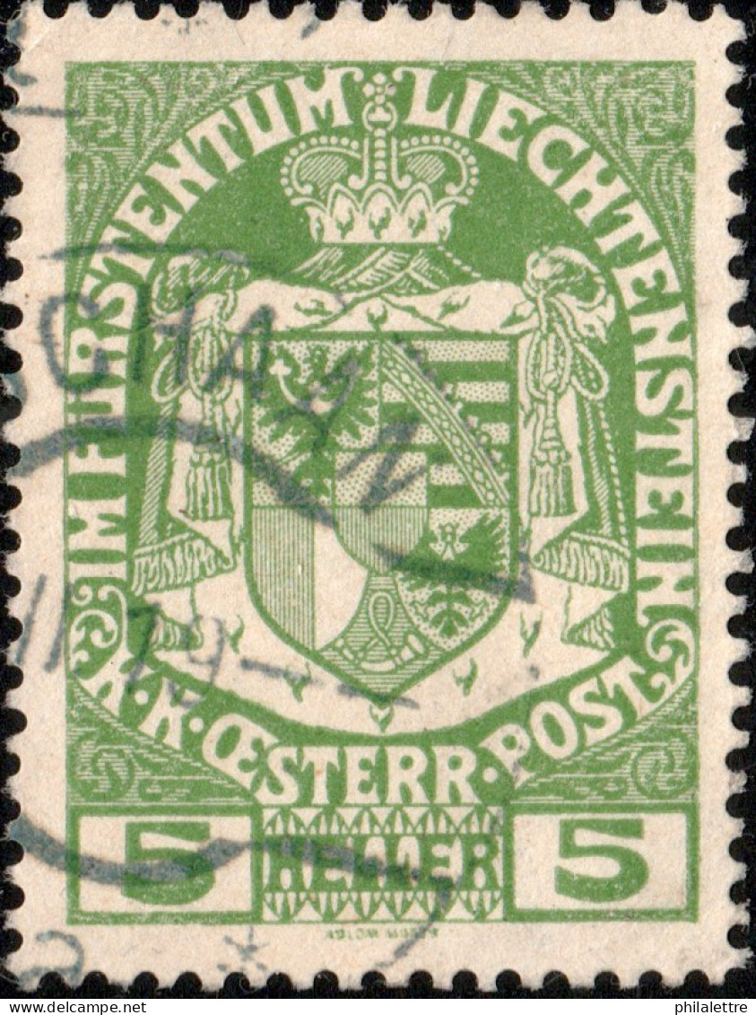 LIECHTENSTEIN - 1917 - Mi.5 - 5h Yellowish Green - VF Used (SCHAAN Cds) - Oblitérés