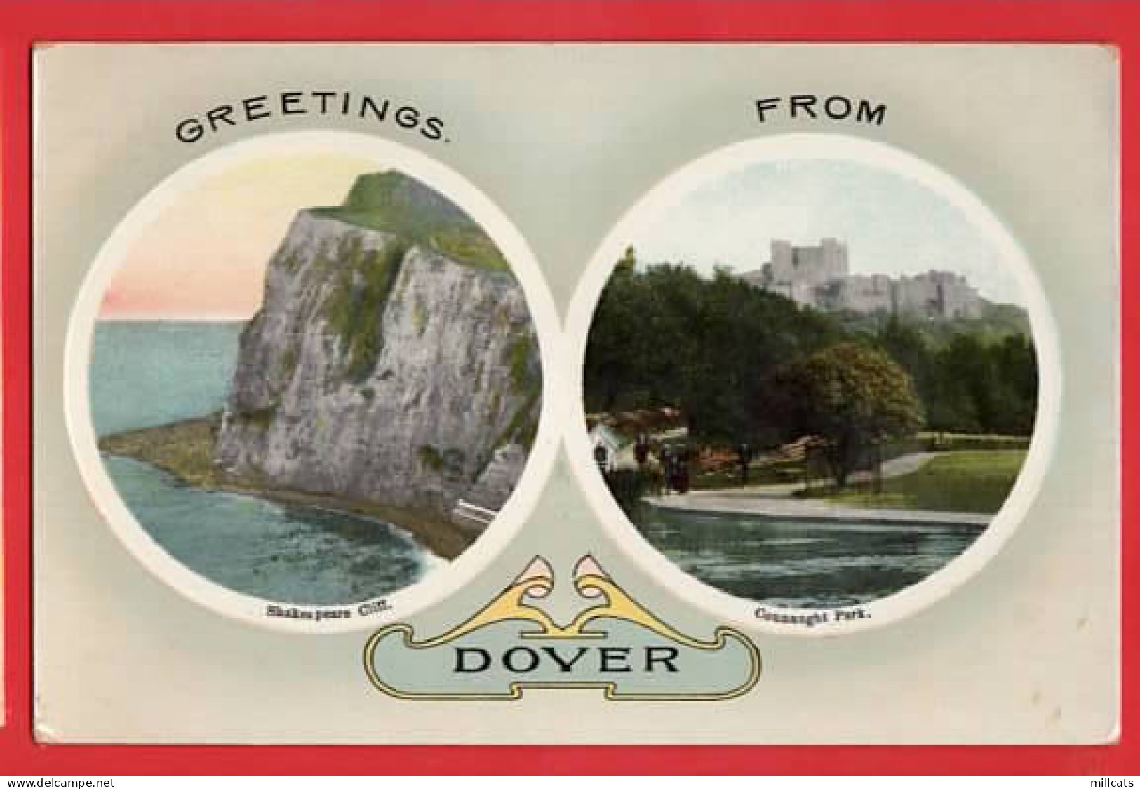 KENT DOVER TWO INSET VIEWS IN CIRCLES RP - Dover