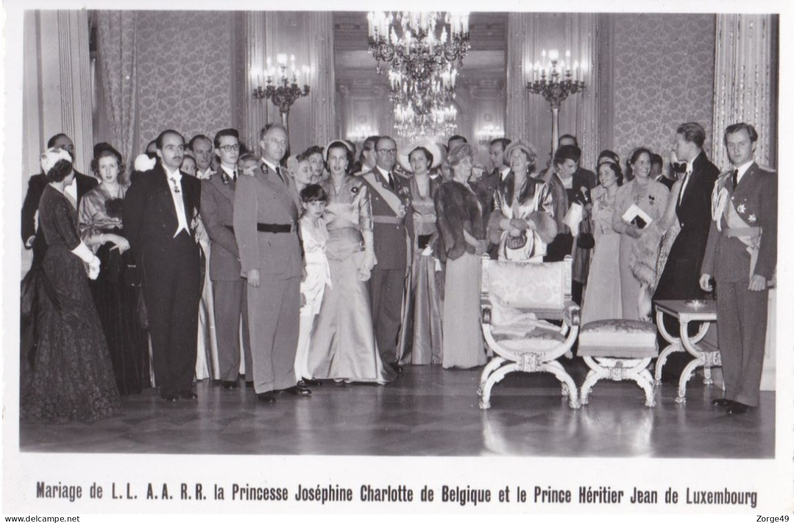 Cp Mariage Princesse Joséphine Charlotte Et Le Prince Héritier Jean De Luxembourg  1953 édition Paul Kraus - Koninklijke Familie