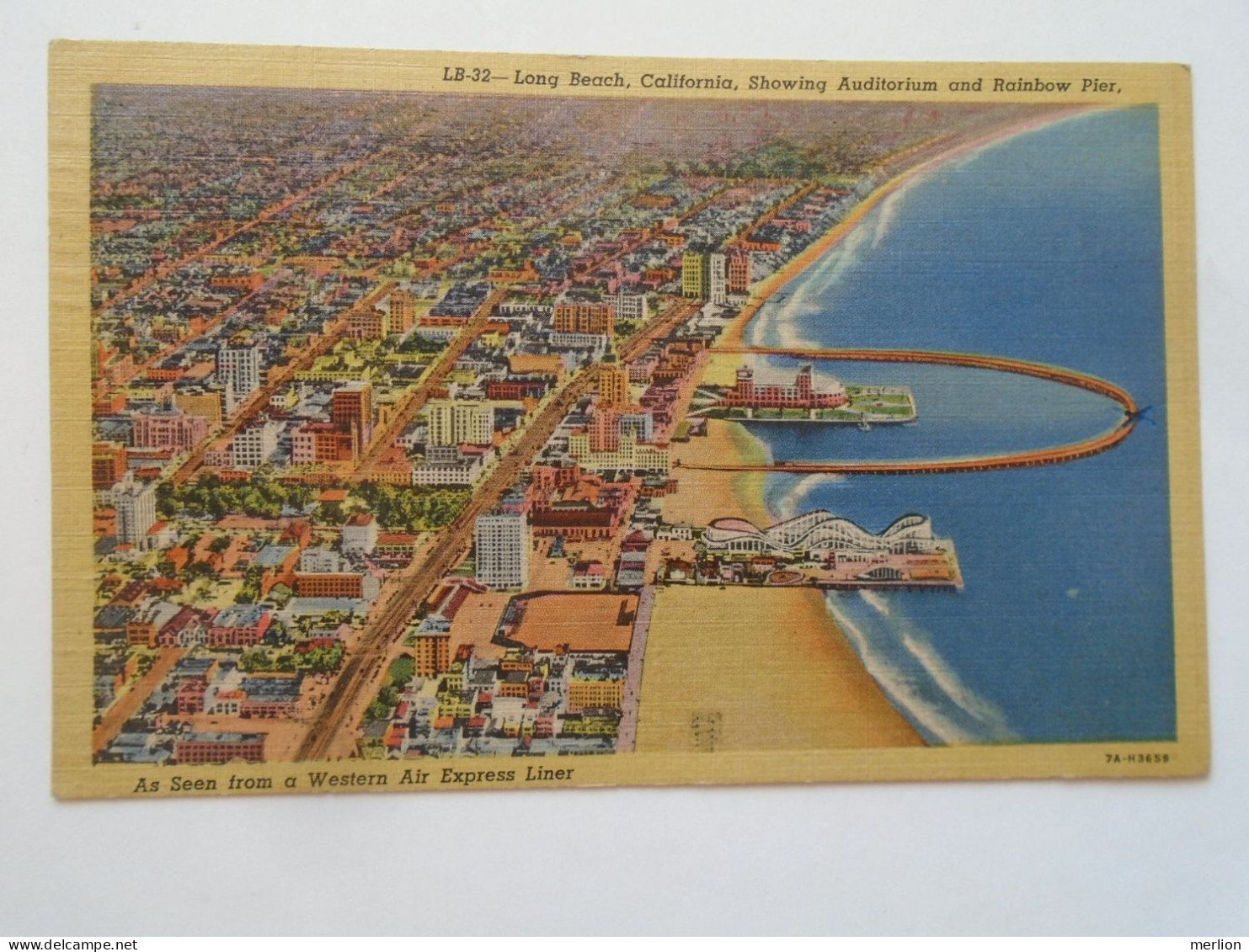 D197091   US  California  Long Beach - Auditorium And Rainbow Pier  1947  To Hungary - Long Beach