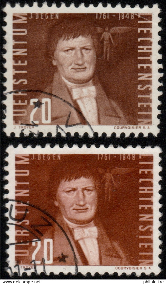 LIECHTENSTEIN - 1943 - Mi. 259a & 259b - 29rp Orange-brown & Reddish-brown VFU° - Used Stamps