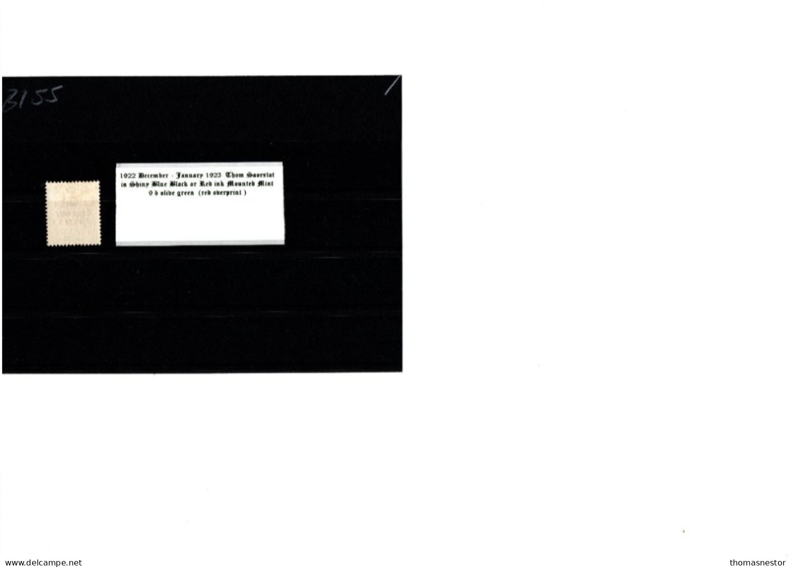 1922 December - 1923 January, Thom Saorstát In Blue Black Or Red Ink 9d In Red Ink Mounted Mint - Ungebraucht