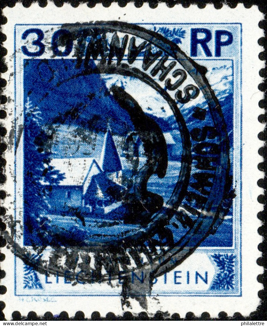 LIECHTENSTEIN - 1930 - SWISS CUSTOMS IN SCHAANWALD Handstamp On Mi.99 (ref.891n) - Gebraucht