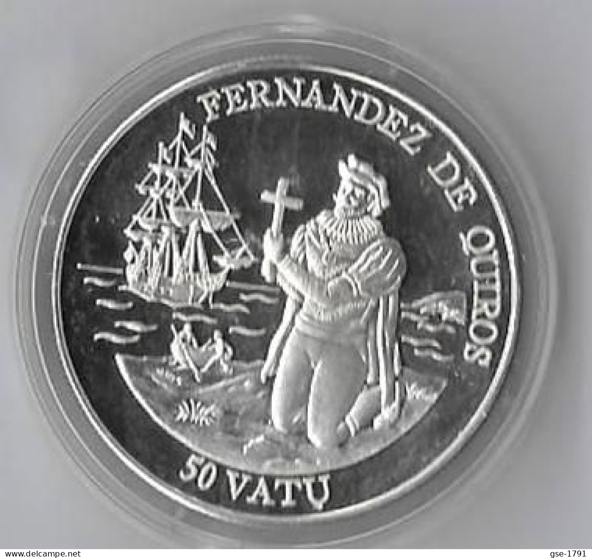 VANUATU   50 VATU Fernando De QUIROS Année 1992 .De QUIROS Agenouillé Fernando De Quiros UNC - Vanuatu